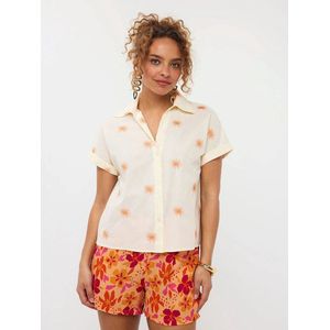 Blouse - Sunny - Katoenen Blouse - Met Geborduurde Zonnetjes