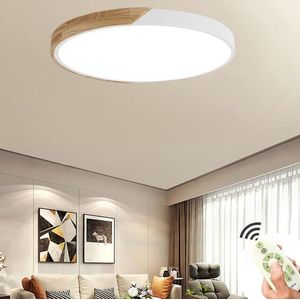 Dimbare Plafondlamp - 60W Hout LED Verlichting voor Woonkamer en Slaapkamer