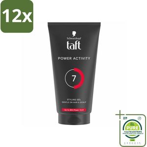 Taft - Power Activity 7 - Styling Gel - Energieke styling - 150 ml - Voordeelverpakking - 12 stuks - Haarstyling gel - Taft styling gel