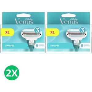 Gillette Venus Smooth Scheermesjes voor Vrouwen – Voordeelverpakking 2×8 Navulmesjes - 16 stuks