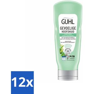12 x Guhl - Conditioner - Gevoelige Hoofdhuid - 200 ml - Haarverzorging Gevoelige Hoofdhuid - Conditioner Gevoelige Hoofdhuid - Milde Conditioner - Conditioner Droge Hoofdhuid - Conditioner Jeuk