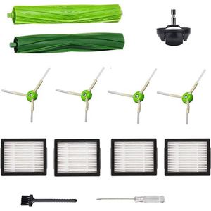 Vervangingsonderdelen en accessoires voor iRobot Roomba I E J-serie: j7, i7, i6, i3, i4, i2, i5, i8, i1+ / Plus, e5, e6 robotstofzuigers - 1 set rolborstel, 1 zwenkwiel, 4 filters, 4 zijborstels