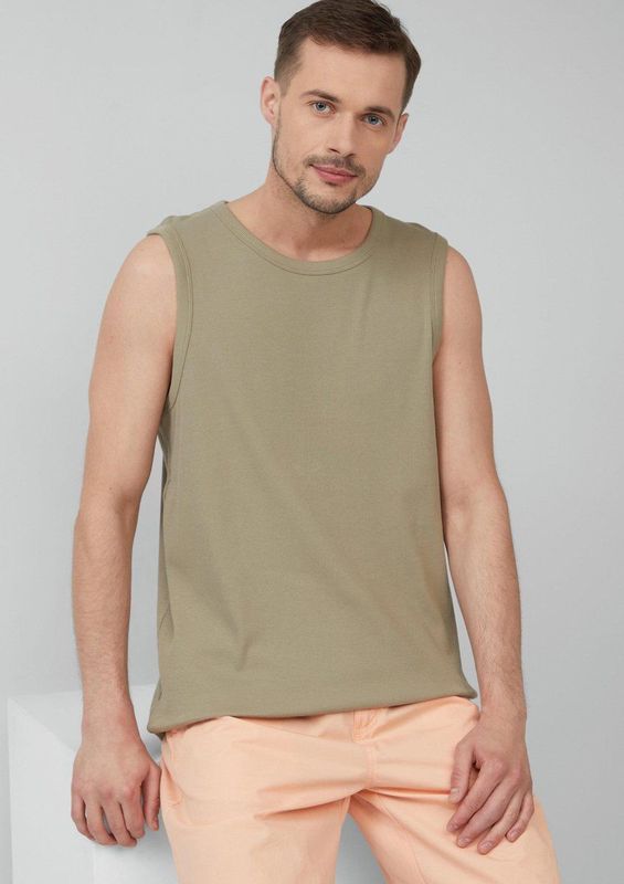 s.Oliver - T-shirt - Lichtkaki - Regular Fit - Katoen met Elastaan