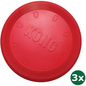 Kong flyer frisbee rood 3x 23x23x3 cm