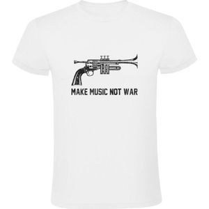 Make music no war Heren T-shirt - muziek - geluid - trompet
