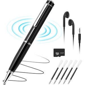 PolkaHome® Digitale Voice Recorder Pen – Afluisterapparatuur & Spy Recorder, Oplaadbaar Voicerecorder Afluisterapparaat met Ruisonderdrukking, Inclusief 32GB SD-Kaart & Koptelefoon – USB MP3/WAV Recorder voor Vergaderingen, Interviews & Colleges