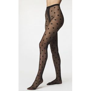 Gatta Lycra Satin sheers mesh panty Funny 07 20DEN met grote stippen zwart, maat 2-S