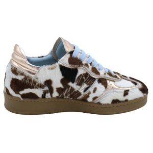 Piedi Nudi - Imola - Damessneaker - Koeienprint met Roze Accenten - Veterschoen