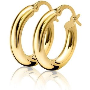 ZINZI Gold 14 karaat gouden oorringen ronde buis 13 x 3mm ZGO129