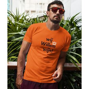 Oranje Koningsdag T-Shirt Wijn Premium (HEREN - MAAT XS) | Oranje kleding & shirts | Feestkleding