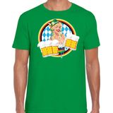 Bellatio Decorations Oktoberfest verkleed t-shirt voor heren - Duits bierfeest kleding - groen L