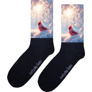 Rode vink - Opkikkertje - Winter - Grappige sokken - Valentijn cadeau - Verjaardag cadeau - Kerst cadeau - Hond - Grappige sokken - Leuke sokken - Vrolijke sokken - Kerst sokken - Vaderdag - Moederdag - Socks maken Happy - 37-44