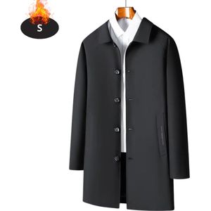 Nivard Mantel Heren - Tussenmantel - Jas - Mantelpakje - Trenchcoat - Overjas - Overcoat - Winter - Zwart - L