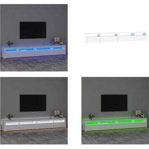 vidaXL Tv-meubel met LED-verlichting 270x35x40 cm wit - Tv-kast - Tv-kasten - Tv-meubel - Tv-meubel Met LED-verlichting