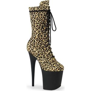 Pleaser - FLAMINGO-1050LP Plateau Laarzen, Paaldans schoenen - US 10 - 40 Shoes - Creme/Zwart