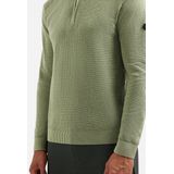 No Excess - Pullover Half Zip - Lichtgroen - Gebreide Structuur