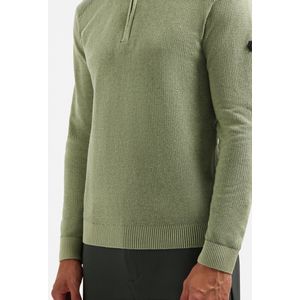 No Excess - Pullover Half Zip - Lichtgroen - Gebreide Structuur