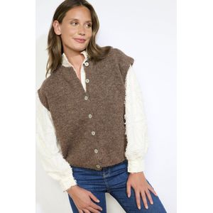 LolaLiza Gilet N Ginusleev 04101362 3720 Brown Dark Chocolate Dames Maat - XXL