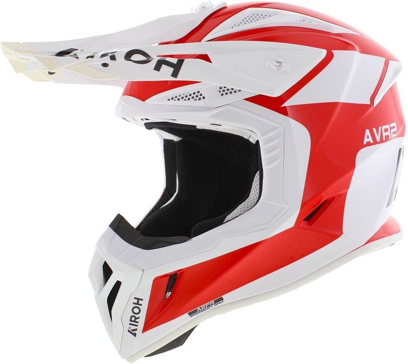 Airoh Aviator Ace 2 crosshelm Iron glans wit rood S
