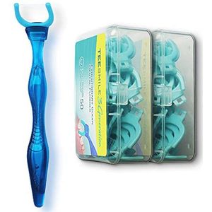 Ergonomische Flosser met Navulbare Koppen en Extra Sterkte Floss