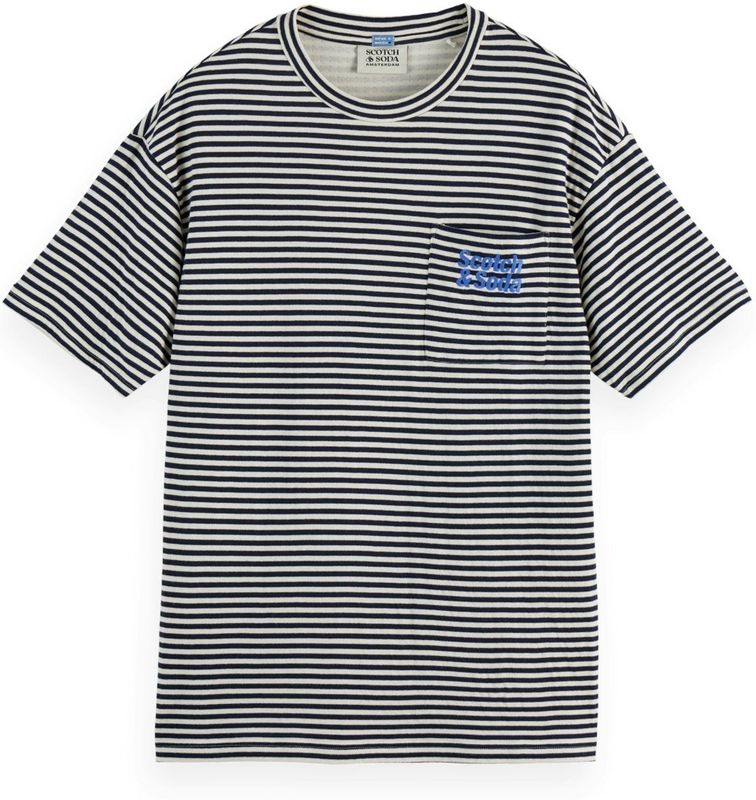 Scotch & Soda - T-shirt - Combo B - Wit/Blauw - Korte Mouwen