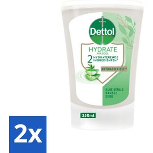 Dettol - Wasgel Navulling - Hydrate - Aloë Vera & Bamboe - 250 ml - Voordeelverpakking - 2 stuks