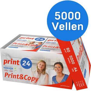 print24 Printerpapier kopieerpapier 5000 vellen 10 x 500 A4 80g A4 80g premium wit testwinnaar PEFC