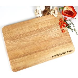 Snijplank hout - Vaderdag cadeau met tekst - Masterchef papa - Cadeau papa - 35x23cm