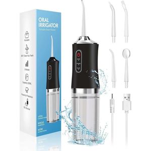 Draadloze Waterflosser met 3 Modi en 4 Sproeiers - USB-Oplaadbaar en IPX7 Waterdicht