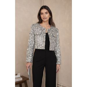 Vest, jas, zilver, maat M