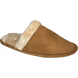 ATTREZZO® Sloffen met warme voering - laag model - Camel - Maat 37 - pantoffels - Altijd warme voeten!