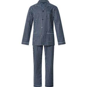 Heren pyjama flanel van Gentlemen aangeruwd navy 9440 60