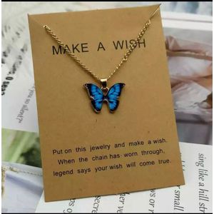 Akyol - Ketting vlinder - Ketting - goudkleurig - vlinder - Gift - Cadeau - ketting voor vriend - kerst cadeau - geluks ketting - vlinder ketting - make a wish - kerst cadeau - valentijn - vriendschaps ketting -best friends ketting