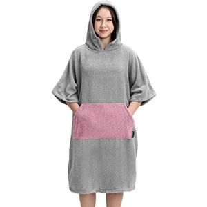 Badstof Poncho voor Kinderen - Strandponcho Met Capuchon en Kangoeroezak - 100% Katoen