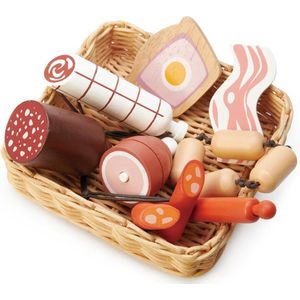 Rieten mandje met charcuterie - Tender Leaf Toys