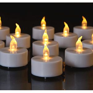 Vlamloze LED-kaarsen - 50 Stuks - Knipperend Warm Geel - Veilig voor Thuis en Buiten