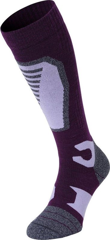 NOMAD® Skisokken Pro Merinowol 1-Pack | Maat 35/38 Paars | Skiën / Snowboarden / Wandelen | Goede vochtafvoer | Extra versteviging | Ski Sokken Heren / Dames