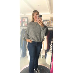 Trui - oversized - comfy - warm - gebreid - zacht - Kleur Grijs - One size