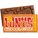 Tony's Chocolonely Chocolade Reep Melk Karamel Zeezout - Melkchocolade Reep - 180 gram