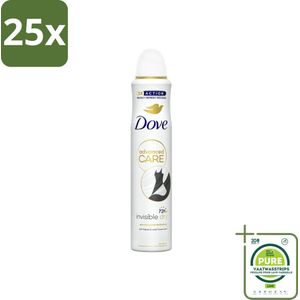 25 x Dove Deodorant Spray - Invisible Dry - 200 ml - Grootverpakking - Dove Deodorant - Antitranspirant - Onzichtbare Bescherming - 72 Uur Bescherming - Deodorant Spray