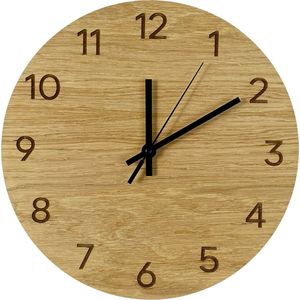 CNCCreative Klok - Wandklok - Wandklok 30 cm - Stille klok wandklok - Stille klok - Wandklokken - Wandklok modern - Wand klok - Wandklok hout - Wandklok industrieel - Wandklok landelijk - Moederdag cadeautje - Vaderdag cadeau