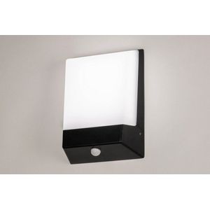 Lumidora Wandlamp 73747 - Voor buiten - FRENNA - Ingebouwd LED - 10.0 Watt - 1000 Lumen - 3000 Kelvin - Zwart - Kunststof - Buitenlamp - IP54 - Met Sensor
