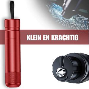 Veiligheidshamer - Noodhamer - Auto Hamer - Auto Noodhamer - 2 in 1 Safety Hammer & Gordelsnijder - Geschikt voor Bussen, Auto's, Vlucht- En Reddingsgereedschap - Rood