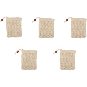 5-pack - Zeepzak - Exfoliërende schuimzeepzak - Badborstel - Trekkoord - Verlengt de levensduur van zeep
