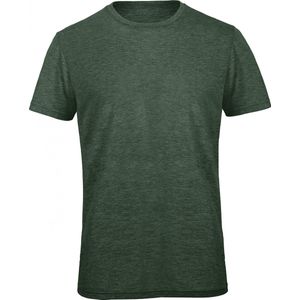 T-shirt Heren S B&C Ronde hals Korte mouw Heather Forest 50% Polyester, 25% Katoen, 25% Viscose