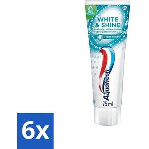 Aquafresh White & Shine - Whitening Tandpasta - 75 ml - Voordeelverpakking - 6 stuks