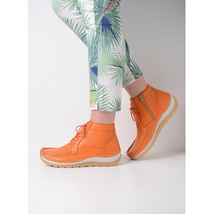 Wolky Hoge veterschoenen Salado oranje leer