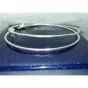 Zilveren oorringen - Gedraaide Ronde Buis 2 mm - 70 mm - Zilverkleurig
