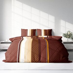 Dekbedovertrek Flanel - Winter - 240 x 220 cm - Lits-Jumeaux - Sonja Chocolat