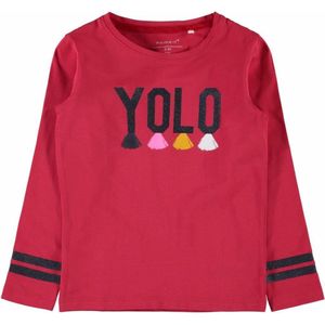 Name it t-shirt meisjes - rood - NMFlayolo - maat 80